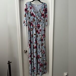 Pinkblush V-Neck Maxi Dress (M)
